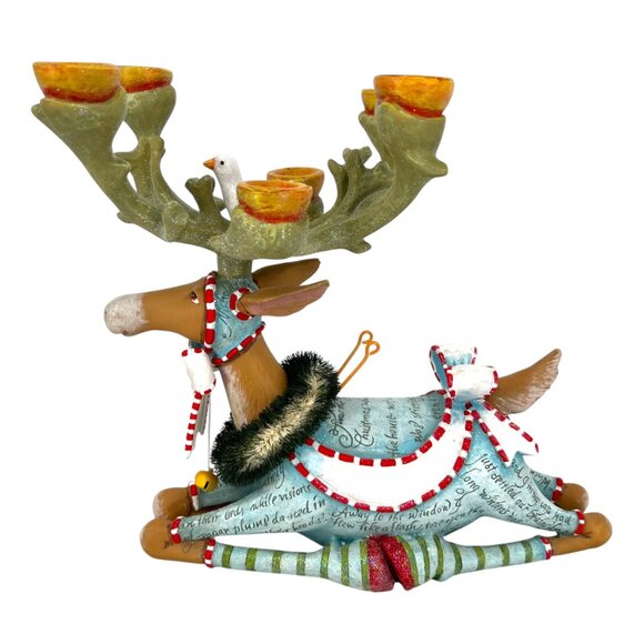 MacKenzie-Childs Patience Brewster Dash Away Krinkles Reindeer Candle Holder - Picture 1 of 13